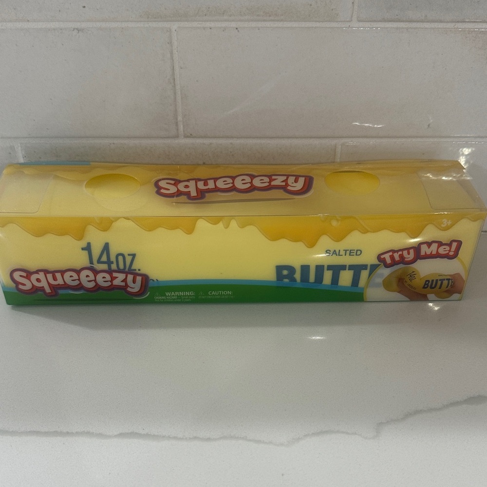 Set of 2 Squeezy Sunny days Yellow Play Butter Toy - NIB TOP QUALITY ORIGINAL